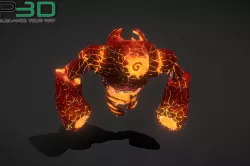 Fantasy Fire Elemental Low-poly 3D model