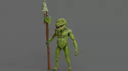 Fantasy swamp goblin character animated Low-poly 3D model