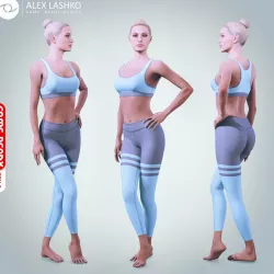 Female Character - Lea - Fitness Low-poly 3D model