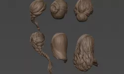 Female Hair Collection 2 3D model
