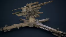 FlaK 88 Low-poly 3D model