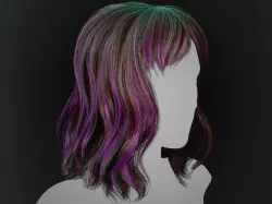 Game Female Hair StyleF03 Low-poly 3D model