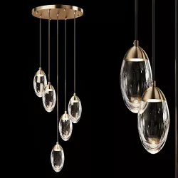  Glass pendant light combination FIERA 5 3D model