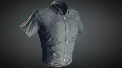 Grey Short Sleeve Shirt Low-poly 3D model