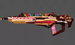 Gun Apocalypse Happy Birthday Handpainted Lowpoly Low-poly 3D model