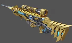 Gun Noble Gold Handpainted Lowpoly Low-poly 3D model