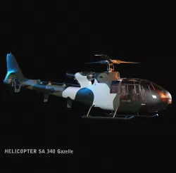 Helicopter SA340 Gazelle 3D model