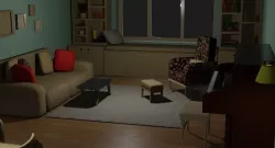 Isometric 3D Livingroom Low-Poly Low-poly 3D model