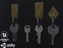 Keys with Tags Low-poly 3D model