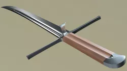 Kriegsmesser or Messer - Historical German Sword Low-poly 3D model