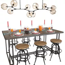 Loft dining set 3D model
