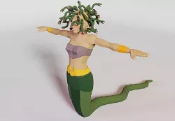 low poly 3d medusa - rigged Low-poly 3D model