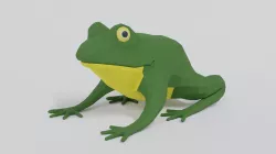 Low Poly Cartoon Frog Low-poly 3D model