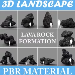 Low poly Lava Rock with dust Package 200229 Low-poly 3D model