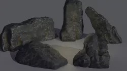 Low-poly rock pack Low-poly 3D model