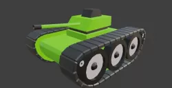 Low Poly Tank  Low-poly 3D model