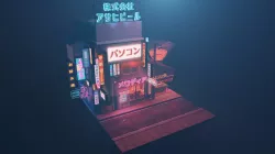 lowpoly cyberpunk street  3D model