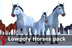 LowPoly Horses pack Low-poly 3D model