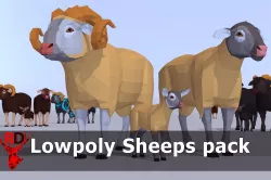 LowPoly Sheeps pack Low-poly 3D model