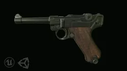 Luger pistol Low-poly 3D model