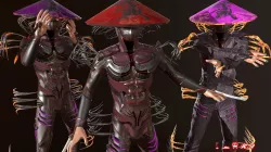 Makkoto cyber ninja Low-poly 3D model