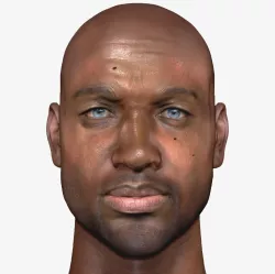 Male head PBR Realistic low poly Low-poly 3D model