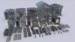 Mausoleums Tombs and Graves pack 2 Low-poly 3D model