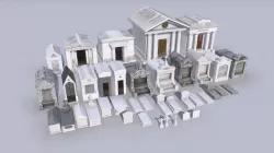 Mausoleums Tombs and Graves pack 3 Low-poly 3D model