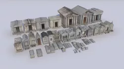 Mausoleums Tombs and Graves pack  4 Low-poly 3D model