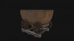Mine Wagon and Rail Low-poly 3D model