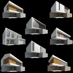 Modern Villa Design - 8 models 3D model