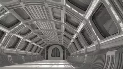Modular scifi spaceship interior Low-poly 3D model