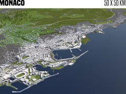 Monaco 50x50km 3D model