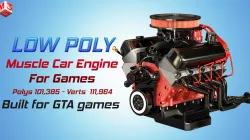 Muscle Car Engine - V8 Muscle Engine Two Low-poly 3D model