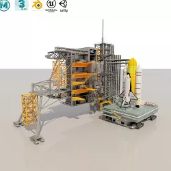 N-1 Rocket Launch Pad 3D model Low-poly 3D model