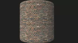 Old red bricks tile 4k PBR Texture