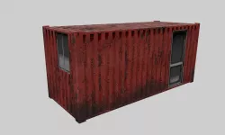 Old Red Container Office 3D model