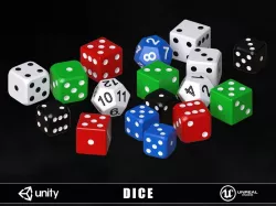 Playing Dice Low-poly 3D model