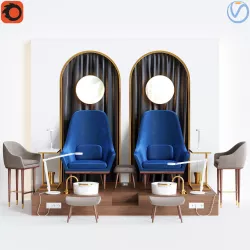 Podium for Pedicure and Manicure Set1 3D model