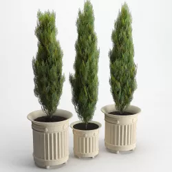 prescott planter white cedar 3D model