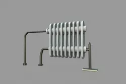 Radiator white Low-poly 3D model