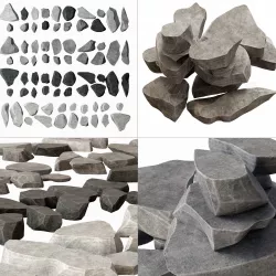 Rock stone plate splinter n1 3D model