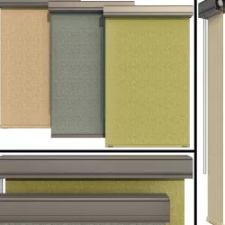 Roller blinds set for windows and doors 3D model