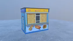 Russian Food Kiosk Low-poly 3D model