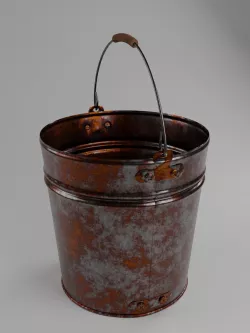 Rusty bucket Low-poly 3D model