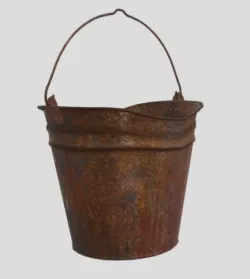 Rusty metal lowpoly bucket Low-poly 3D model