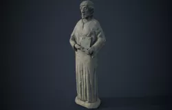 Saint Statue with book Low-poly 3D model
