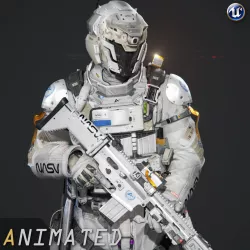 SCIFI - SPACE SOLDIER Low-poly 3D model
