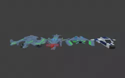 Scifi Spaceships Low-poly 3D model