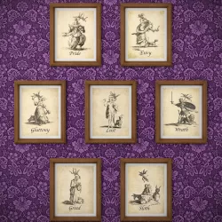 Seven Deadly Sins Wall Art - mystical antique pictures Low-poly 3D model